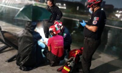 Paramédicos y elementos de Protección Civil de Monterrey acudieron para realizarle una valoración y determinaron que se encontraba en buenas condiciones físicas, por lo que no fue necesario trasladarla a un hospital.